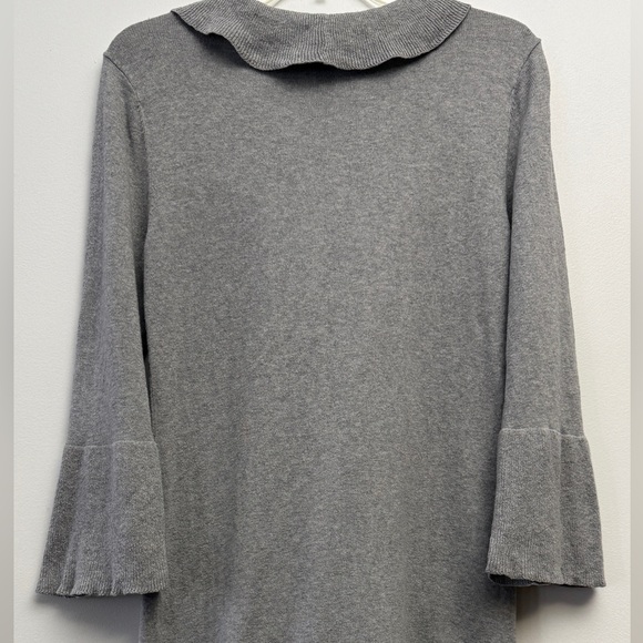 Cynthia Rowley Heather Gray Ruffle Cardigan - Picture 9 of 9